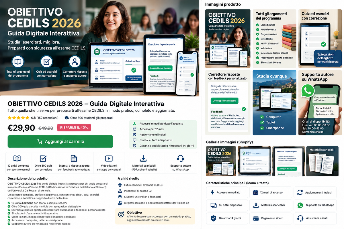 OBIETTIVO CEDILS 2026 – Guida Digitale Interattiva Premium